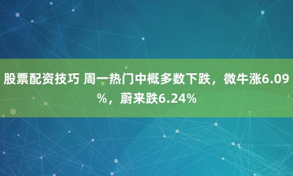 股票配资技巧 周一热门中概多数下跌，微牛涨6.09%，蔚来跌6.24%